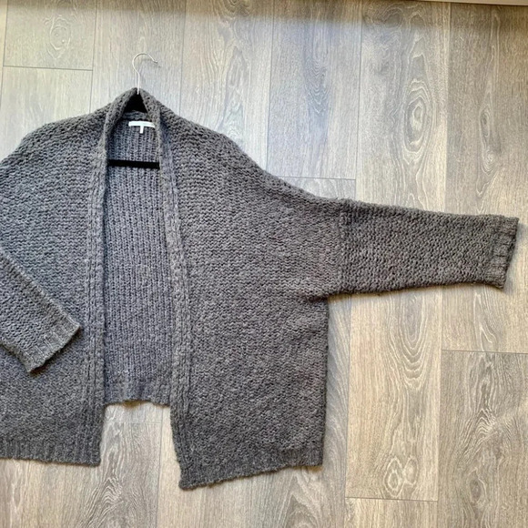 Oak & Fort women’s Chunky Knit Cardigan Sweater wool blend open front gray - Picture 6 of 12